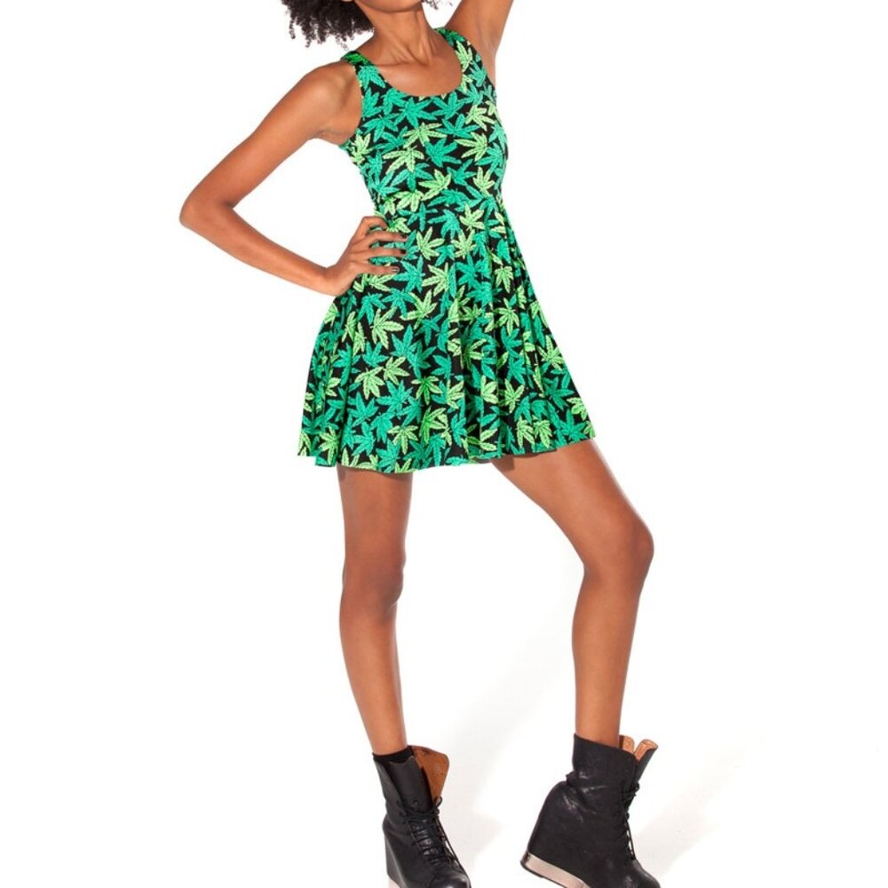 NWT Woah Dude Green Skater Dress by Black Milk Clothing Medium